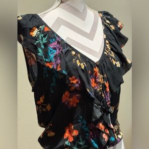 Eyeshadow Floral Print Top, Size L